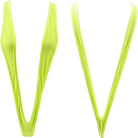 sling shot bikini|SHEERYLO Slingshot Bikini for Women Chartreuse.